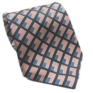 Stonehenge American Flag Print Tie Red